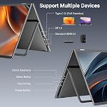 InnoView 18.5" Laptop Screen Extender 2K 100HZ 115% sRGB 100Hz Dual Monitors Stacked Folding Triple Monitor (Wins/Mac) Triple Portable Monitor for Laptop 90°/180° Rotation Black (No Driver Needed)