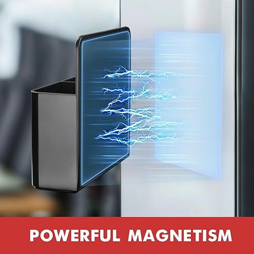 Miniatura 2 de BEYGORM Paquete de 2 soportes magnéticos de plástico para bolígrafos para refrigerador, soporte magnético para rotuladores de borrado en seco para