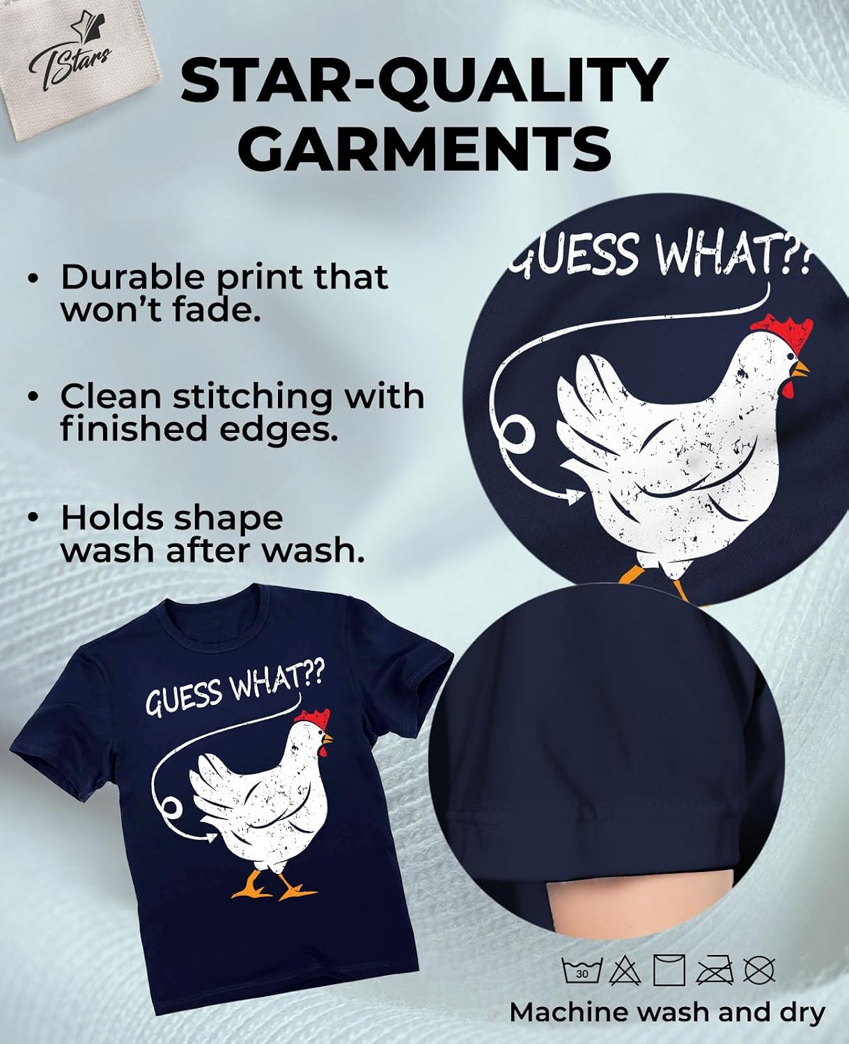Tstars Funny Shirt - Gift for Toddler & Youth - Chicken Guess What? Dinosaur Tee and Monster Tractor Shirt for Kids