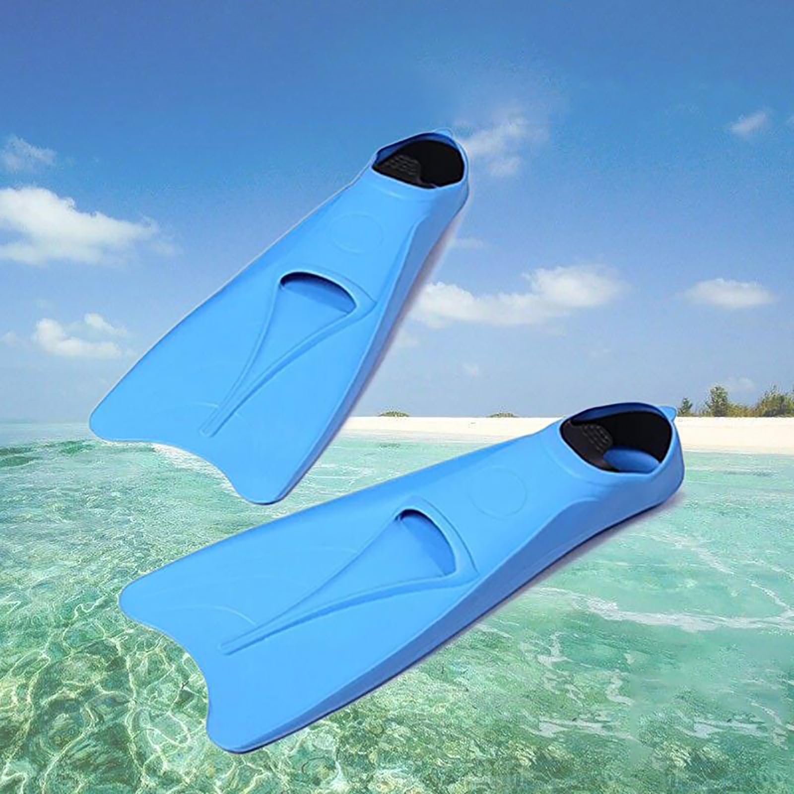 Flossen Schwimmflossen for Erwachsene, Freestyle-Tauchen, Lange Entenfüße, Handfläche(38-40)