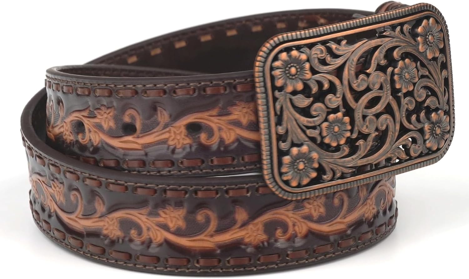 ARIAT Women's Rhinestones Embossed Leather Belt