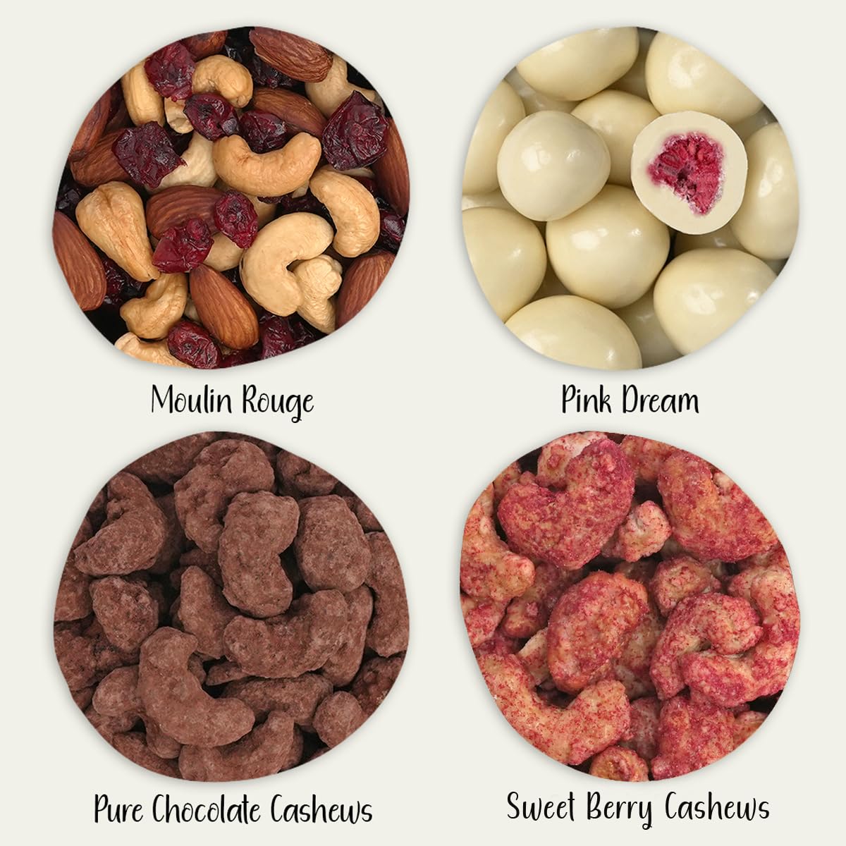 KERNenergie Probier-Set: Nuss-Mischung - Manufaktur - Nüsse, Schoko-Nüsse und getrocknete Früchte in einer Geschenk-Box - Edle Geschenk-Idee - 460g