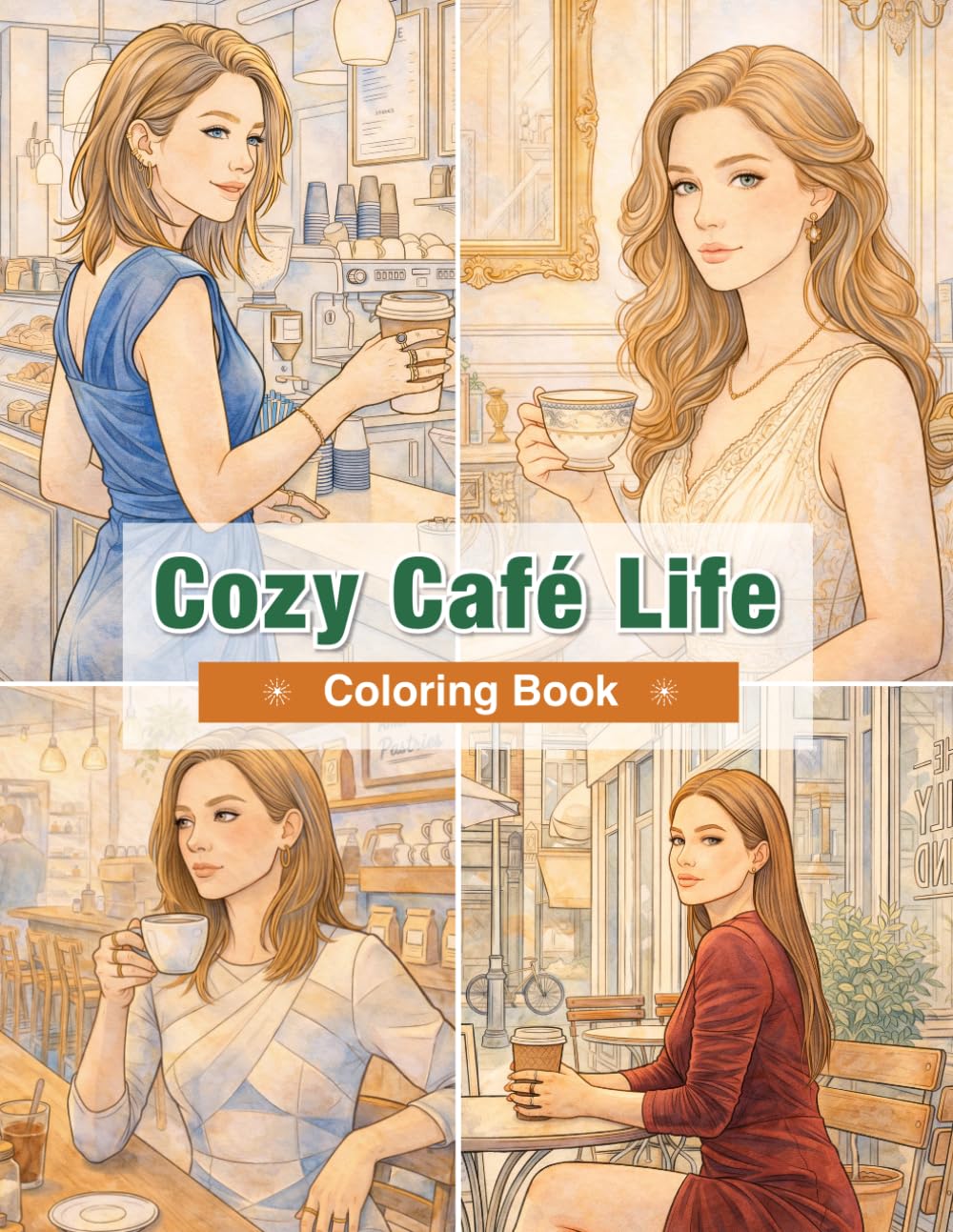Cozy Cafe Life Coloring Book for Adults: Relaxing Moments with Coffee and Quiet Time