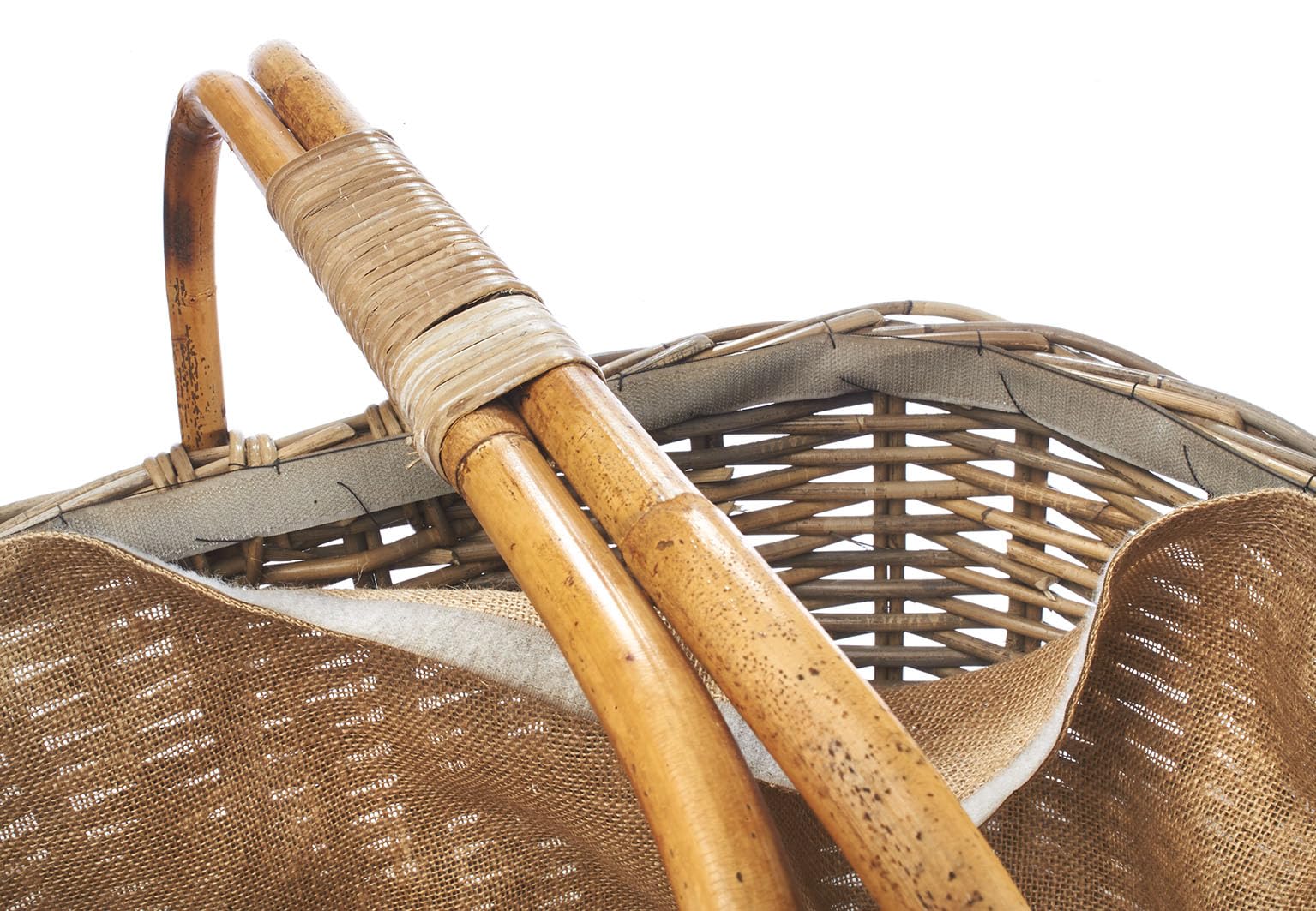 Kobolo Holztrage Holzkorb für Kaminholz Rattan kubu mit Jutestoff