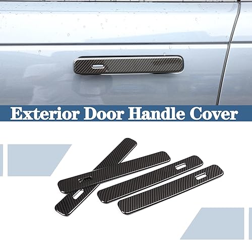 Miniatura 9 de 4 unids fibra de carbono ABS cromo para Land Rover Range Rover VELAR 2017 2018 coche exterior puerta manija accesorios