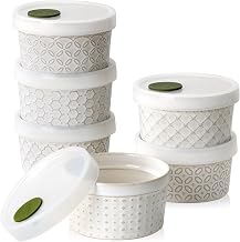 DOWAN Creme Brulee Bowls with Lid, Set of 6, 230 ml Porcelain Souffle Moulds, Oven-Safe, Creme Brulee Bowls, Mini Casserole Dish for Delicious Condiments, Crème Brûlée, Dip Sauces, Casseroles