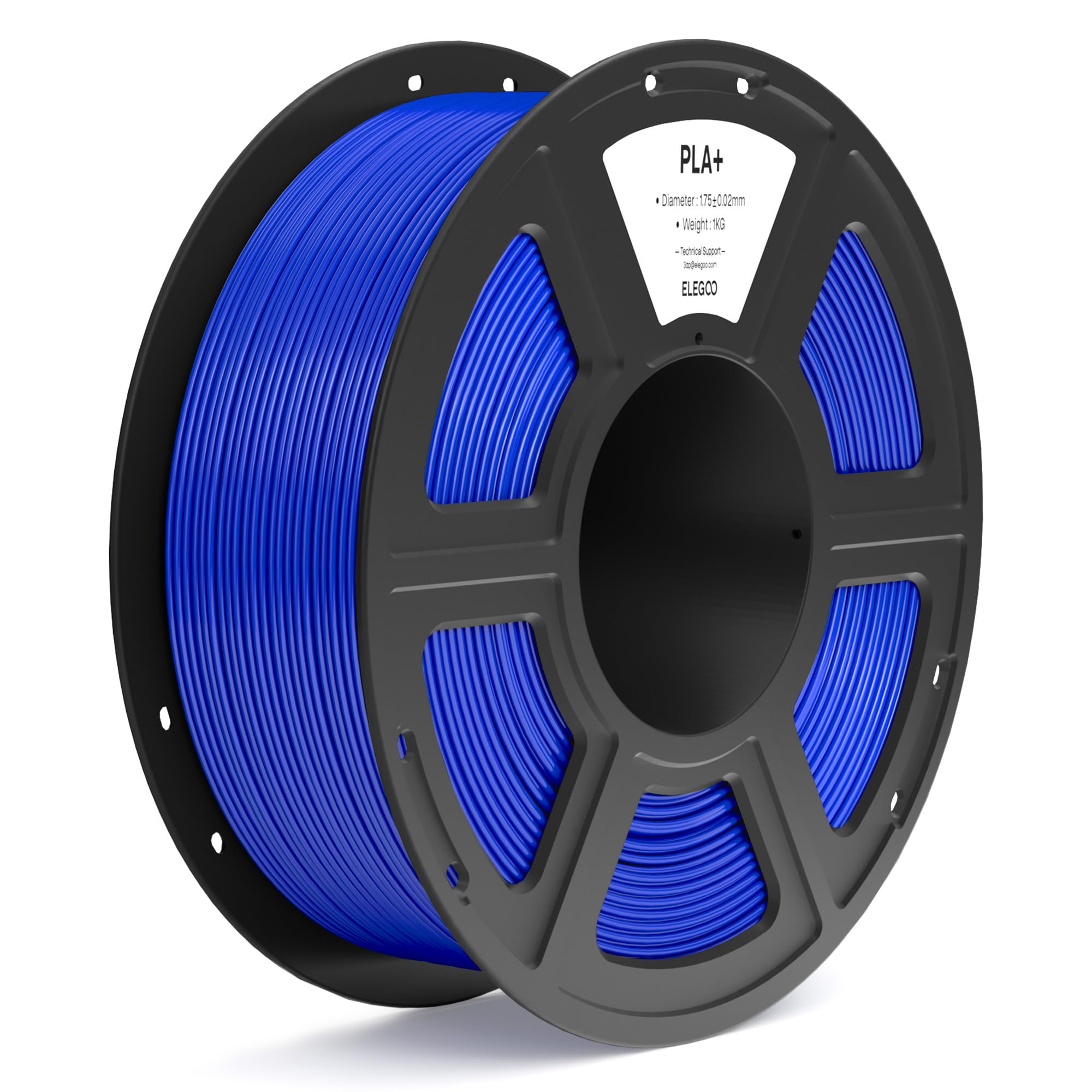 ELEGOO PLA+ Filamento 1,75mm Blu Scuro 1KG, PLA Plus ad Alta Resistenza per Stampanti 3D, Precisione Dimensionale +/- 0,02mm, Bobina da 1kg (2,2lbs) Compatibile con la Maggior Parte delle Stampante 3D