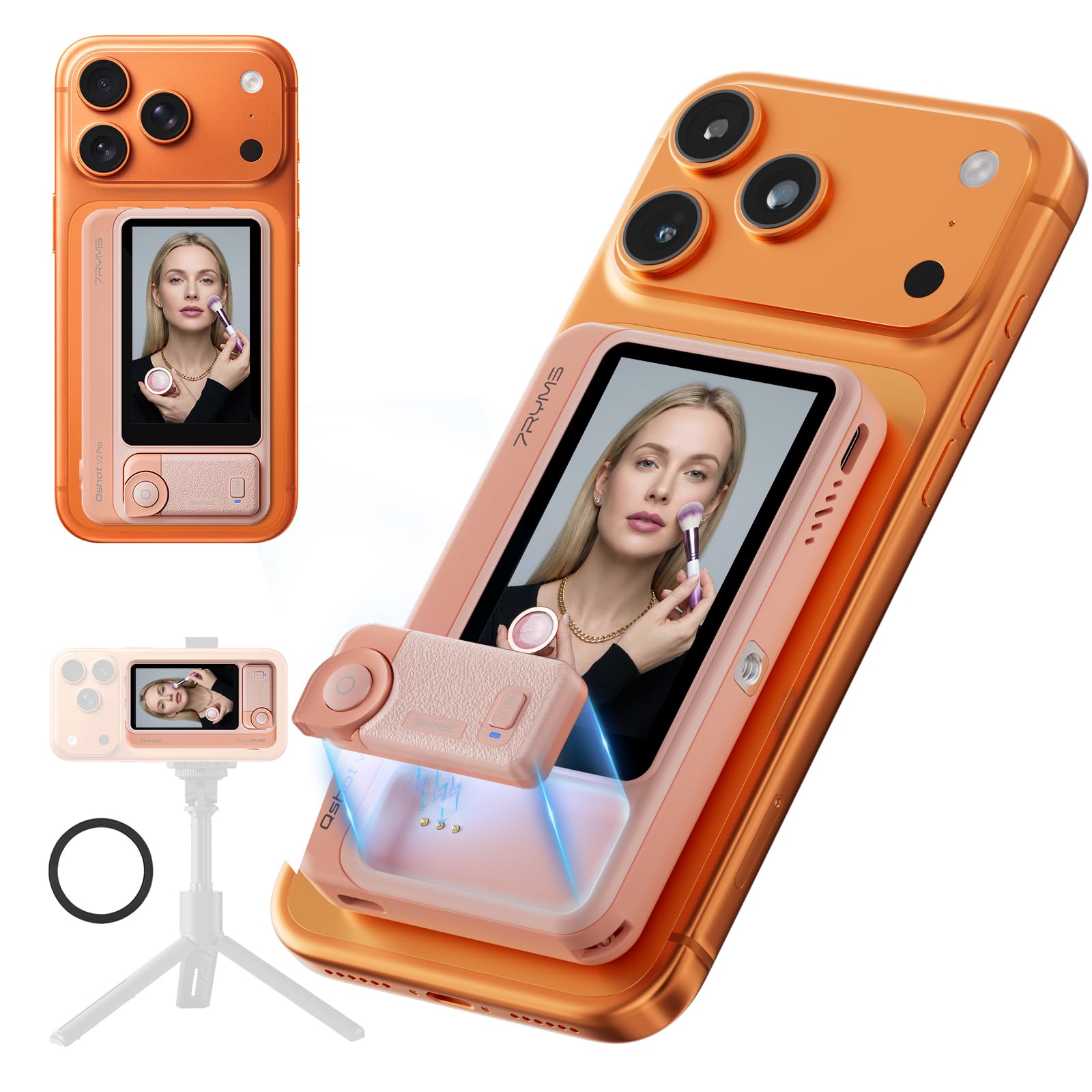 Amazon.co.jp: 7RYMS Qshot V2 PRO ワイヤレス自撮りモニター