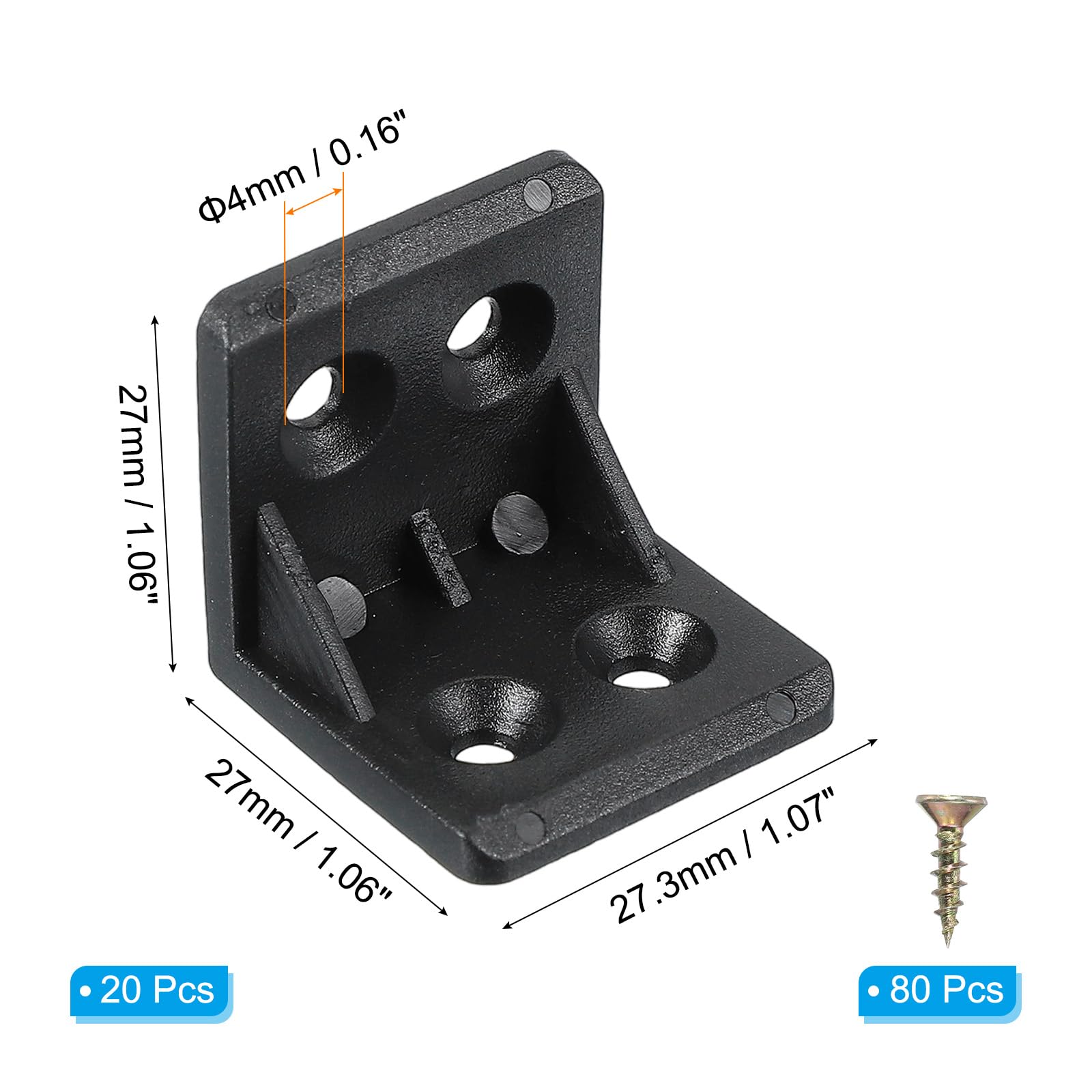 PATIKIL Plastic Corner Braces 27x27x27.3mm - Image 2