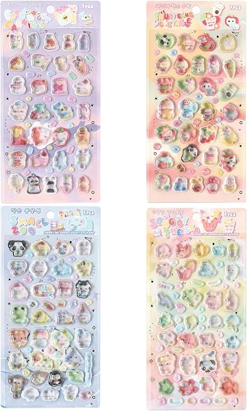 立体シール 3dシール キラキラ可愛い アクリル水晶滴膠 手帳 DIY 用 水筒・携帯ケース装飾 女の子向け ごほうび・贈り物に最適 手芸用品 (BKE-09) - 2