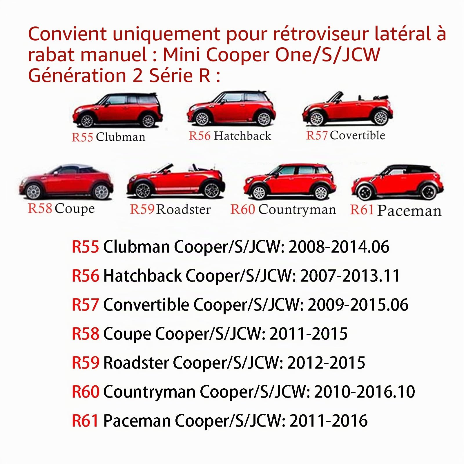 MINI Rétroviseur extérieur Décoration, coques de rétroviseurs latéraux pour Mini Cooper 2008-2013 R55 R56 R57 R58 R59 R60 R61(Union Jack gris, pour Rétroviseur latéral rabattable manuel)