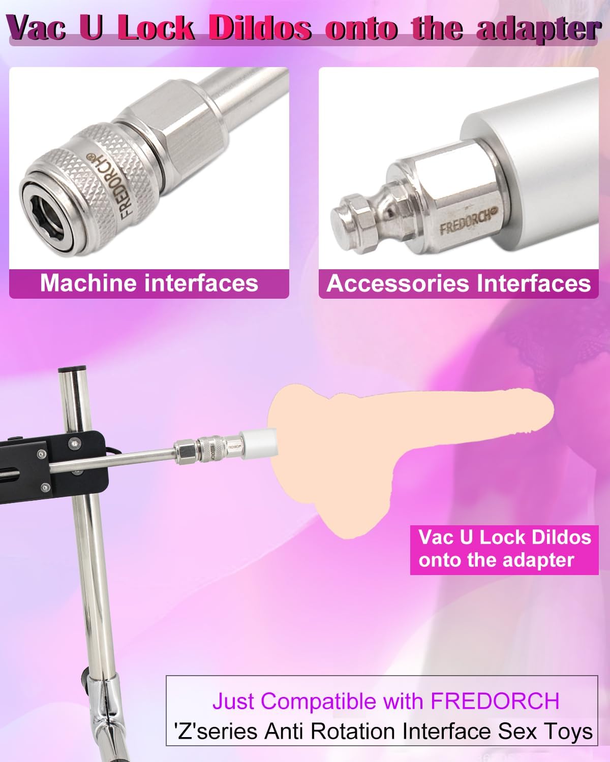 Close-up of the Vac U Lock interface for attaching dildos and accessories
