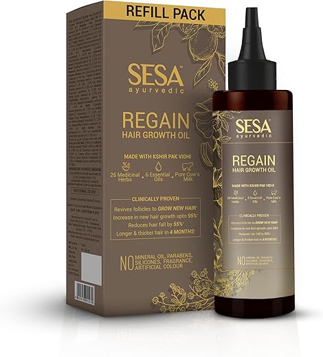 SESA Regain ayurvedic oil Refill 100 ml I Helps Reduces Hairfall I Boosts Hair Growth I Natural I Ayurvedic certified | Clinically Proven