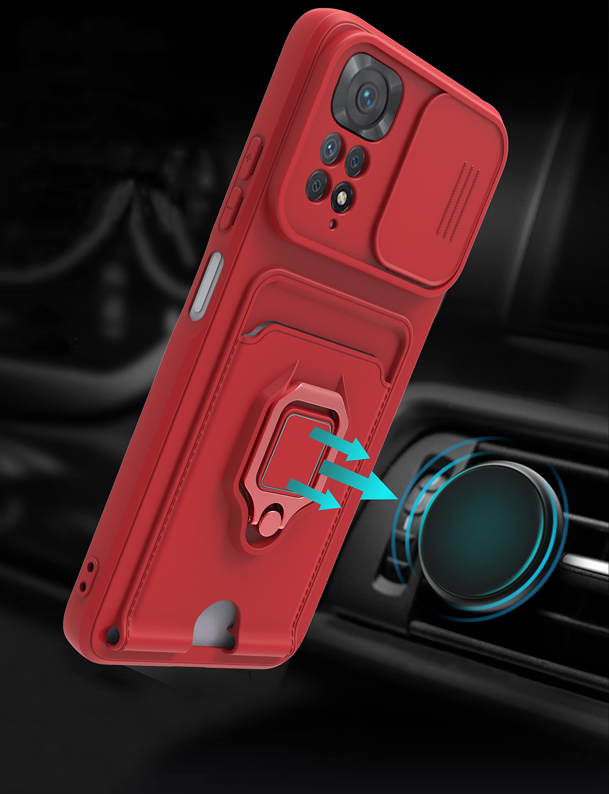 Wishcover Cover Compatible per Redmi note 11/11s,Custodia con Cordino TPU Corda Silicone Case[Protezione Fotocamera],Gomma Bumper 3D Titolare della Carta Cordino Collana Necklace Disegni Case