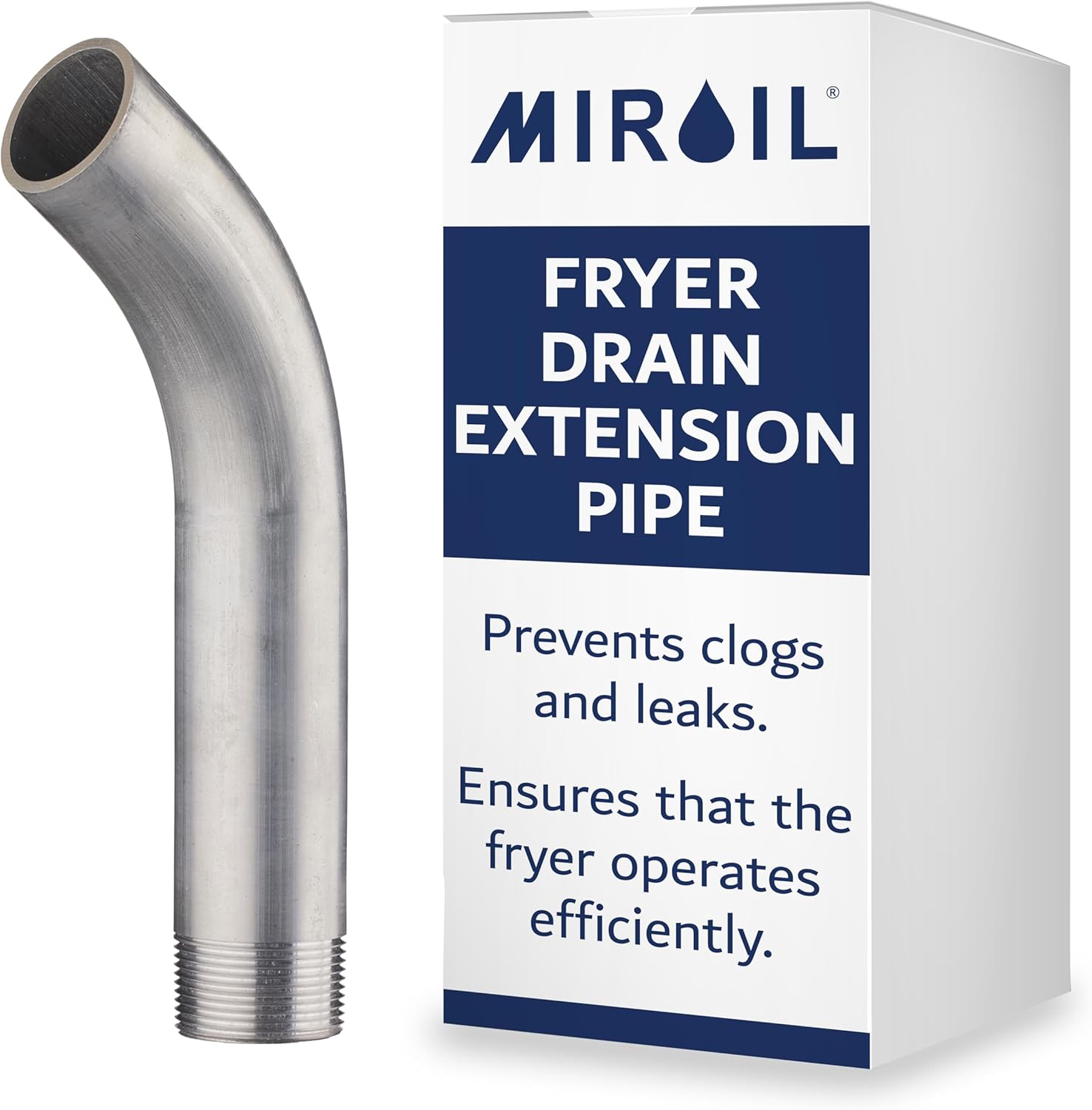 Oil Fryer Drain Spout Inner Diameter 1.25″ (1.5″ Outer) x 9.5” Deep Fryer Curve Out Drain Pipe Fitting, Extension Pipe Nipple for Deep Fryers, Sink, Spout Tube for Kitchen & Restaurant by MirOil 90295 Oil Fryer Drain Spout Inner Diameter 1.25″ (1.5″ Outer) x 9.5” Deep Fryer Curve Out Drain Pipe Fitting, Extension Pipe Nipple for Deep Fryers, Sink, Spout Tube for Kitchen & Restaurant by MirOil 90295