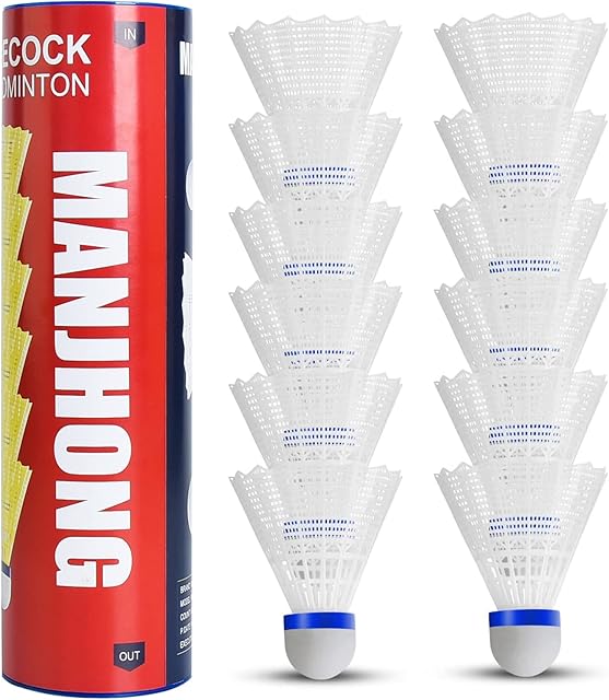 MANJHONG Badminton Shuttlecocks Nylon Shuttles for Indoor Outdoor Recreational Game