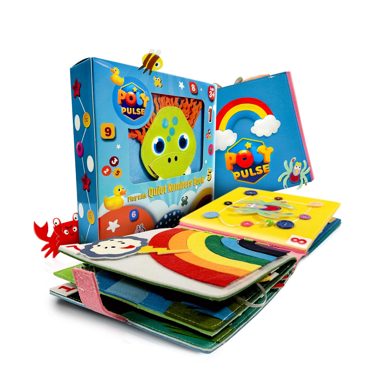 PolyPulse Montessori Numbers Quiet Book - Interactive Felt Busy Book for Toddlers, Early Counting & Math Learning, Sensory Autism Toy, Travel-Friendly Educational Gift for Kids Ages 3 4 5
