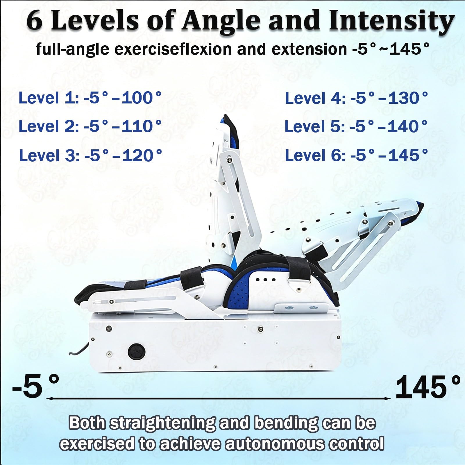 Dispositivo elettrico per la riabilitazione dell'articolazione del gomito 48W, Supporto ergonomico per l'avambraccio,binario scorrevole, -5°-145° per allenamento della mobilità post-operatoria