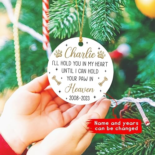 Miniatura 4 de Adorno de Navidad conmemorativo personalizado, I'll Hold You in My Heart Remembrance, adornos de condolencia, decoraciones de árbol de Navidad,