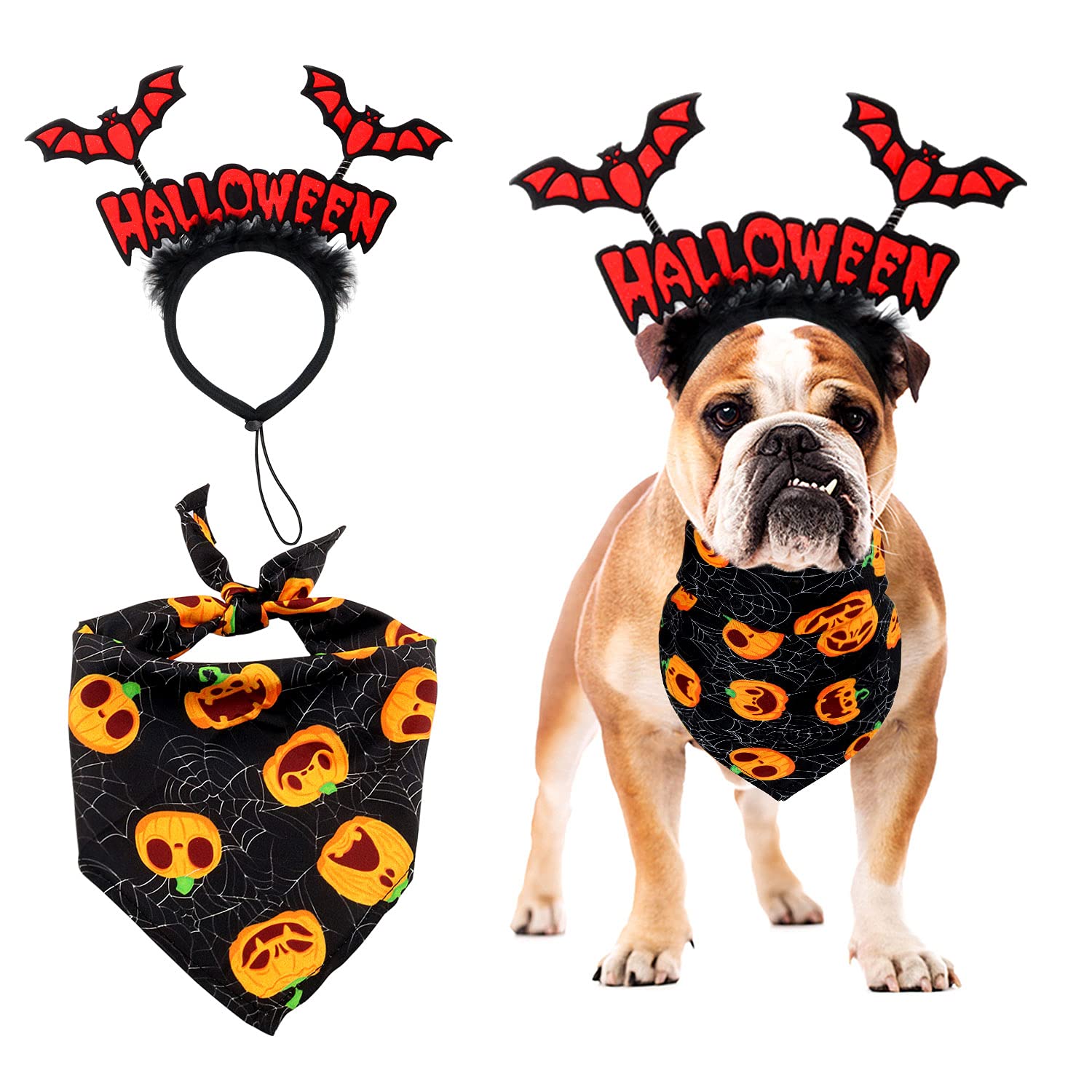 Vivifying Halloween Hund Stirnband Mit Fledermausflügeln - Verstellbar, Für Mittelgroße & Große Hunde, Aus Filz