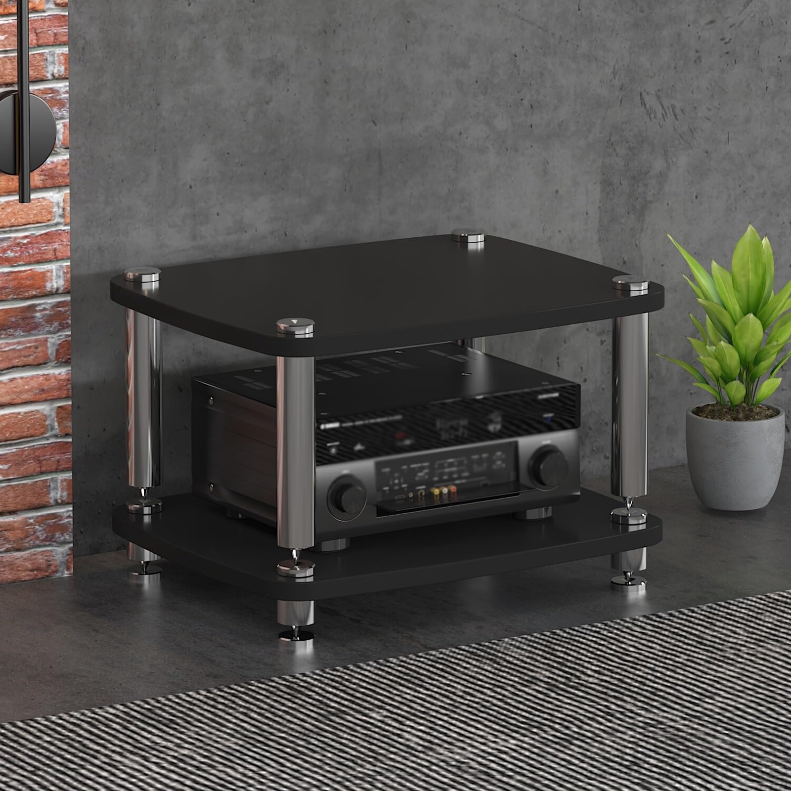 Design en noyer robuste support TV élégant pour salon