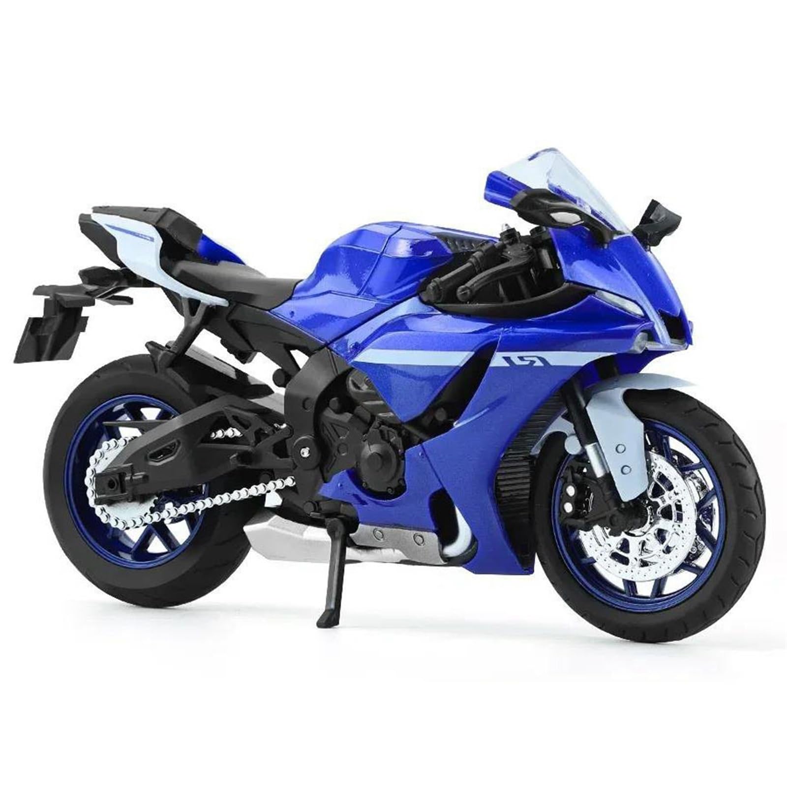 Modelo de Motocicleta Modelo De Motocicleta A Escala 1:12, Juguete Portátil Simulación Carreras para Dedos, Colección para Yamaha YZF-R1 YZFR1 YZF R1(BLU)