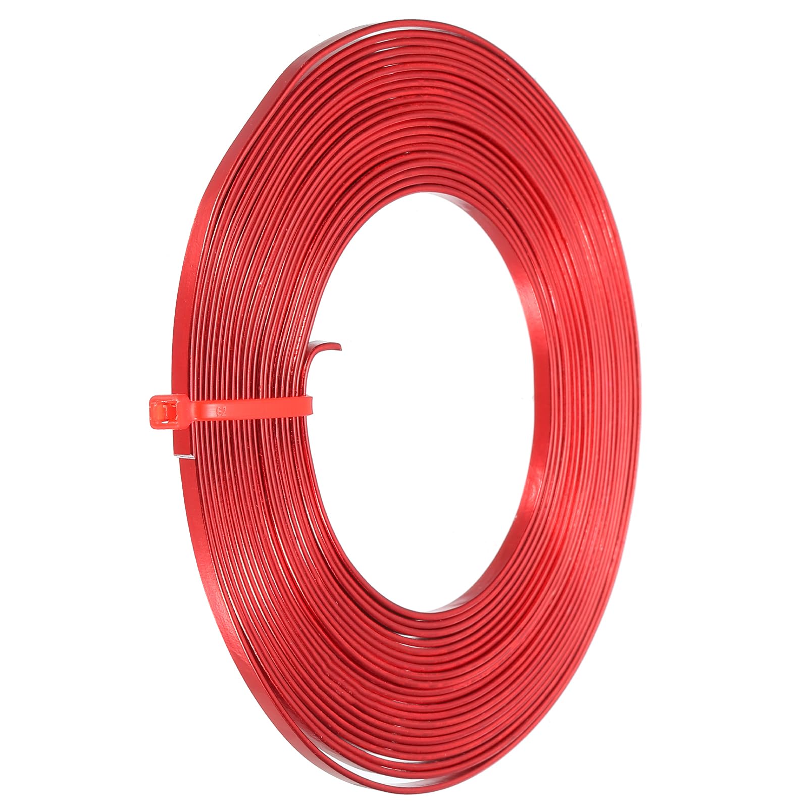 PATIKIL 16.4 Feet Flat Aluminum Wire, 18 Gauge Bendable Anodized Aluminum Wire 3mm Wide Beading Craft Wire for Jewelry Making Red - Image 3