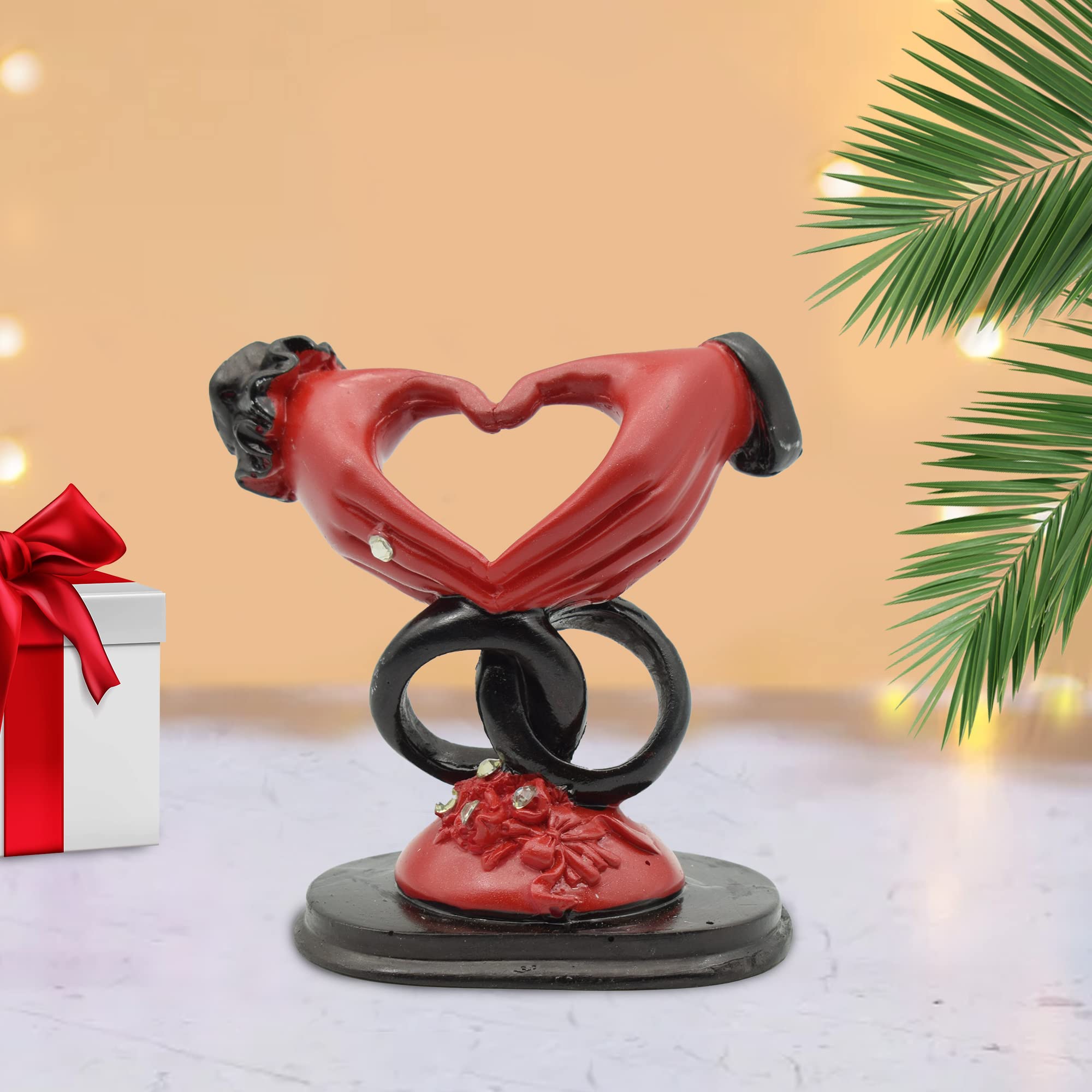 dalvkot Elegant Love Couple Ring Showpiece Statue - Perfect Romantic Gift for Valentine's Day | Symbolic Statue for Couples & Lovers