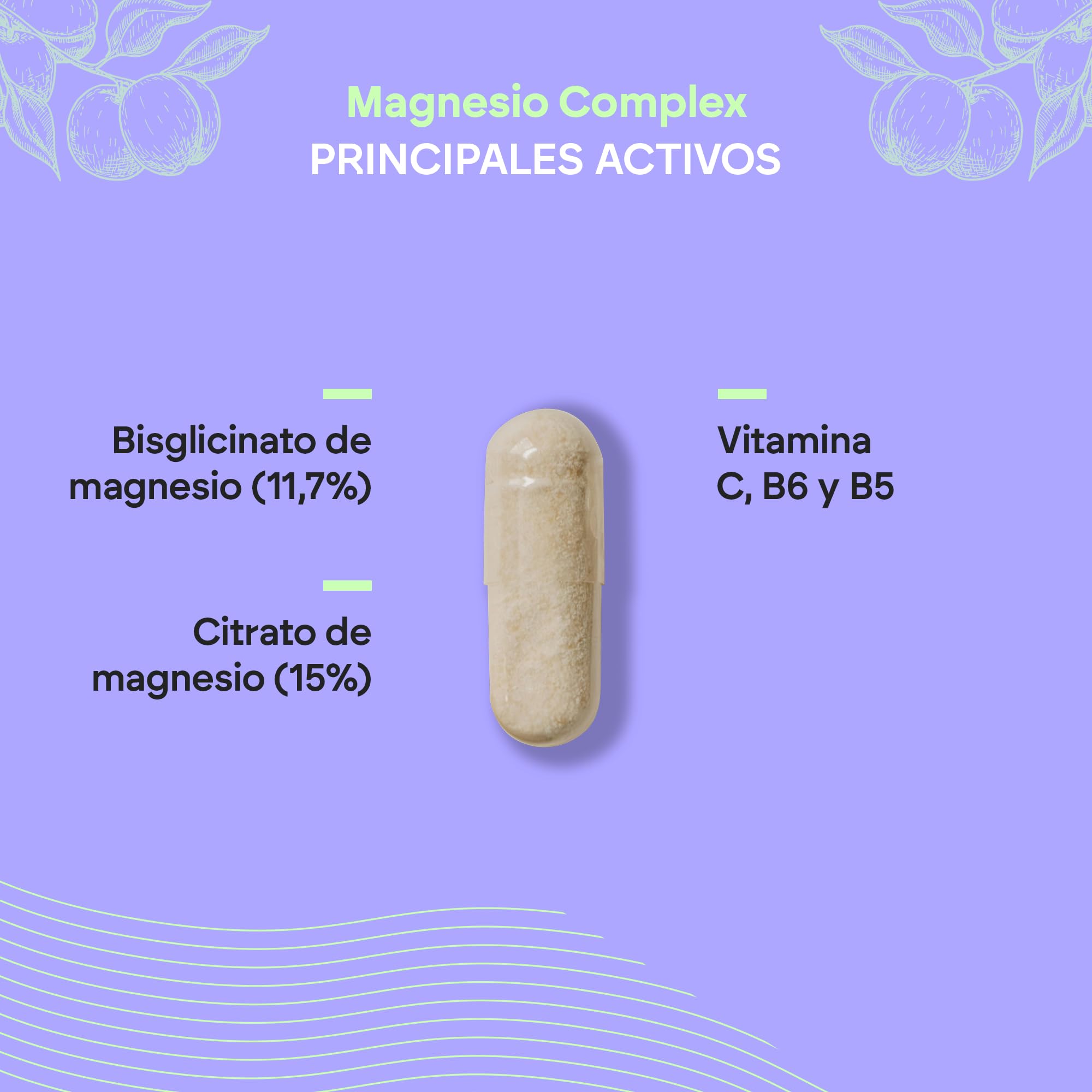 Citrato de Magnesio 1545mg + Magnesio Bisglicinato 600mg - Reduce Cansancio y Fatiga - Magnesium Complex Alta Biodisponibilidad - 120 Cápsulas Veganas Nutralie