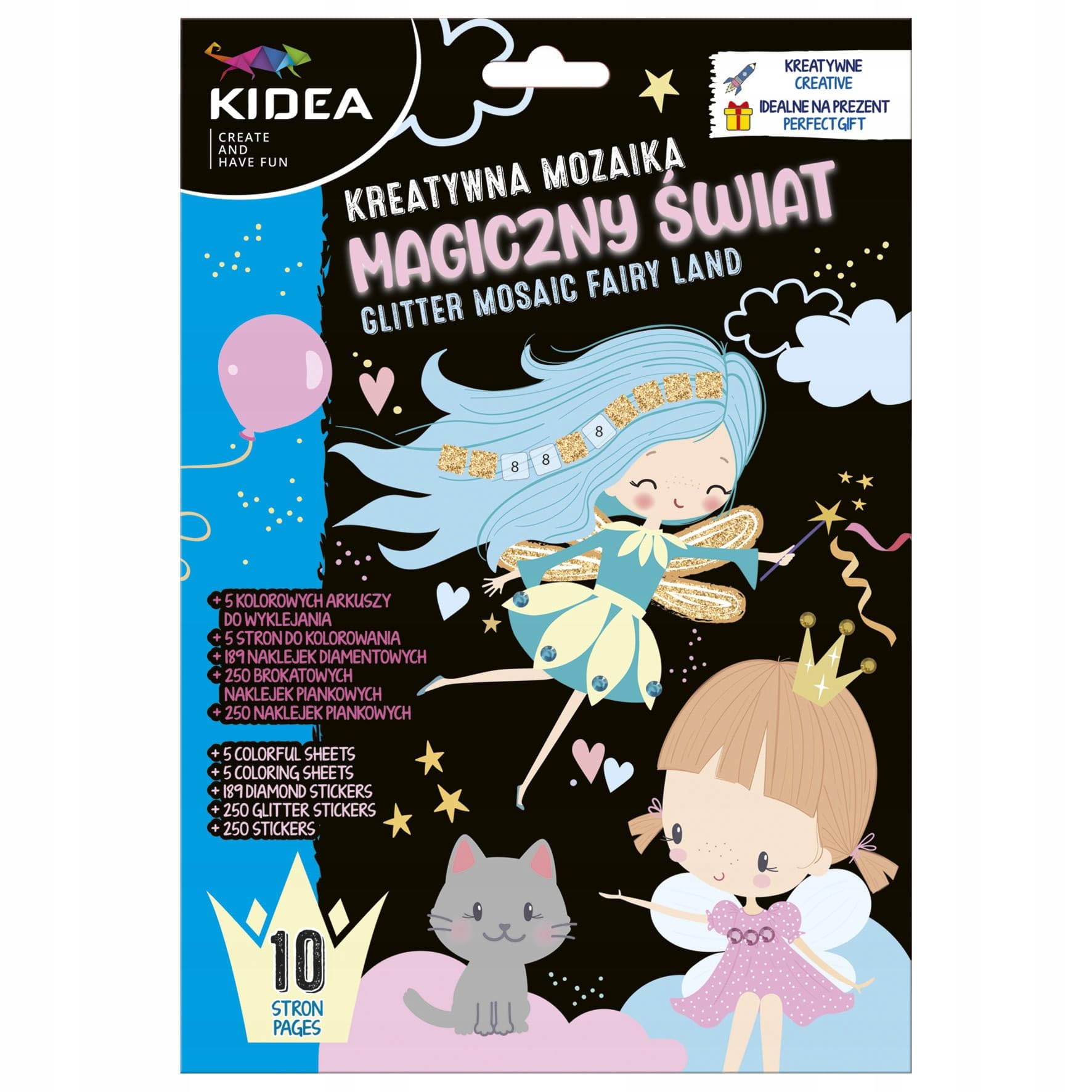 Kreatywna mozaika magiczny świat 5 ARKUSZY Kidea