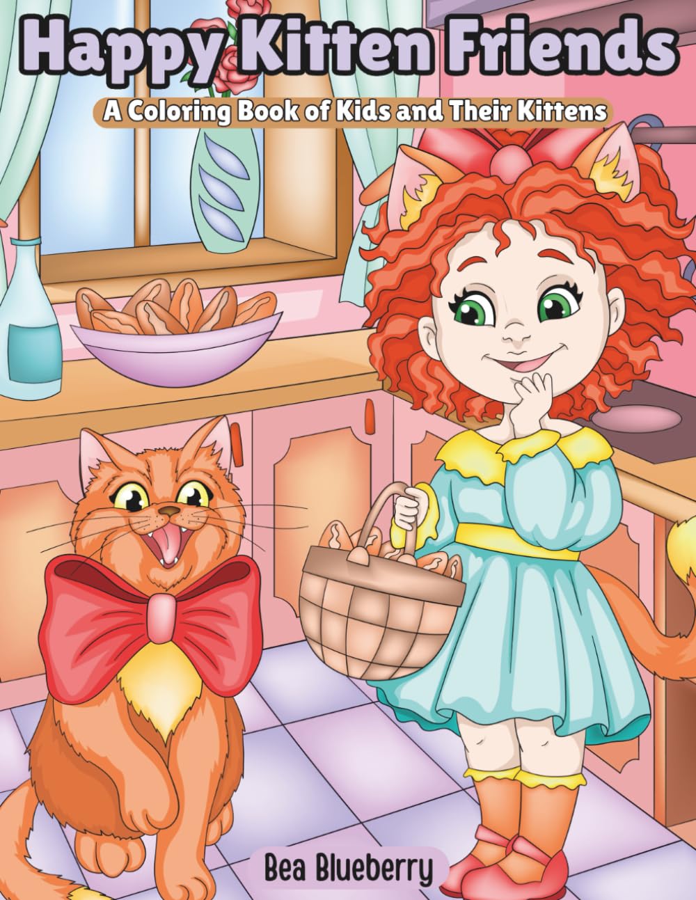 Happy Kitten Friends: A Coloring Book of Kids and Their Kittens (Happy Kids Adventures)