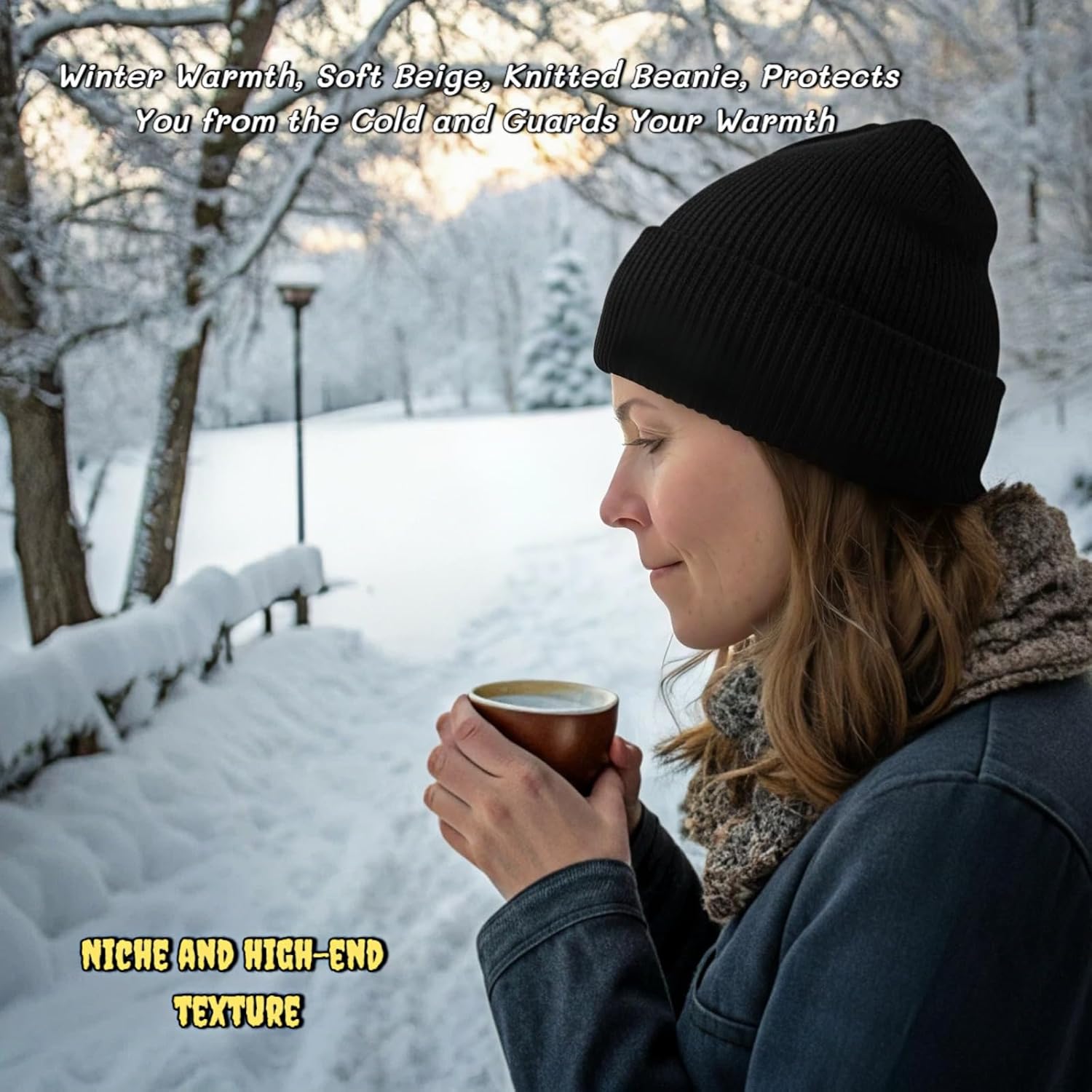 Beanie for Men and Women Beanie Hat Soft Winter Beanies Skull Caps Flanged Brimless Hat, Soft Plain Knit Hats - Image 5