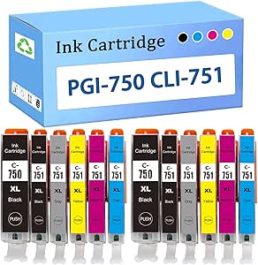 Amazon.com: PGI-750 CLI-751 (6 Color) Compatible Ink Cartridges ...