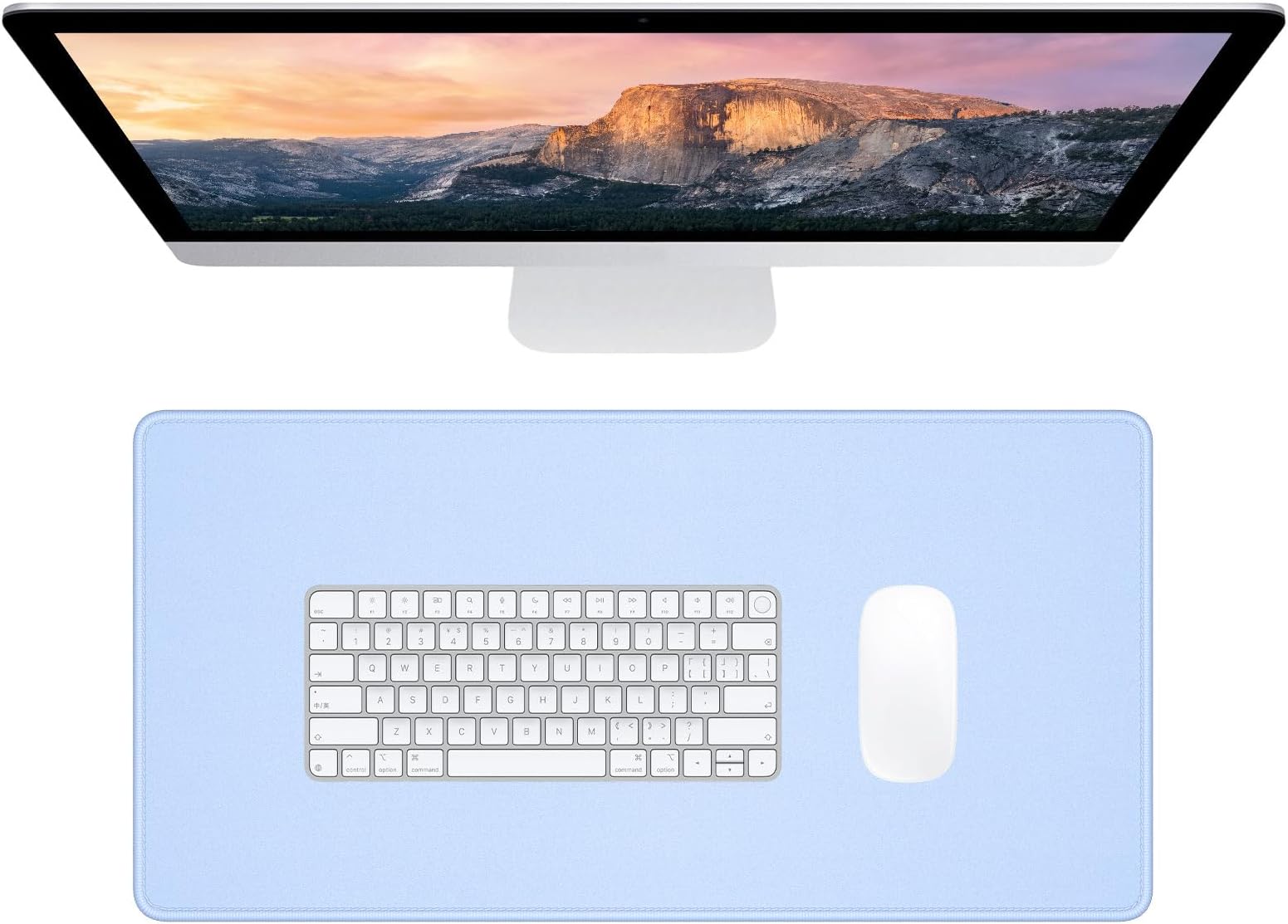Dapesuom Large Mouse Pad, Extended Gaming Mouse Mat with Stitched Edges, Full Size Desk Mats with Non-Slip Base, Computer Big Desktop Keyboard Pad for Gamer, Laptop, Office, 60 x 30 cm, Sky Blue