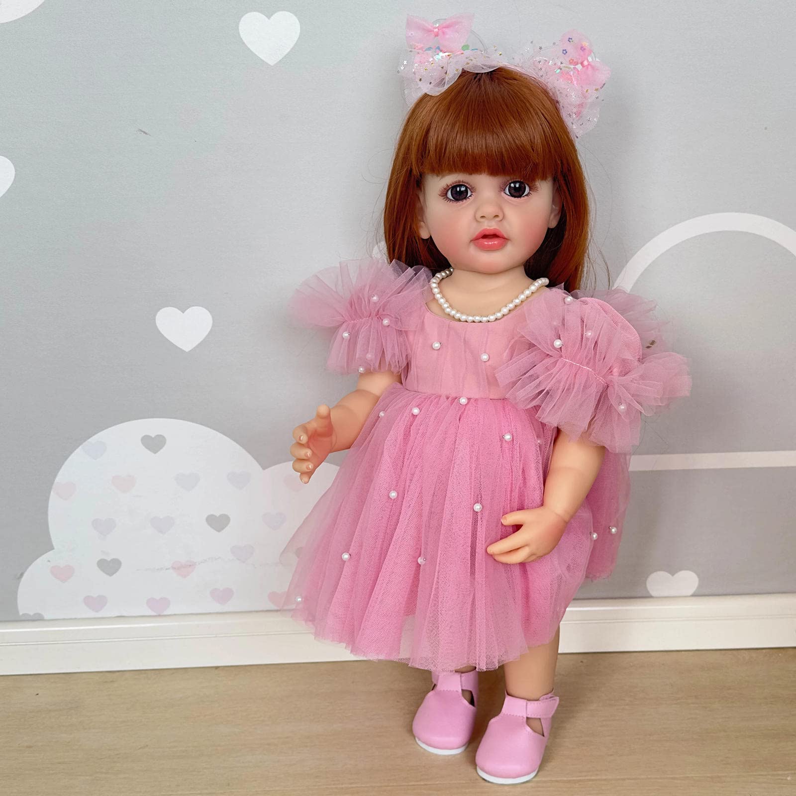 riley & Jingles ピンクのロンパースを着た女の子ドール19cm Amazon.co.jp: 女の子のためのベビードール22インチフルボディソフト