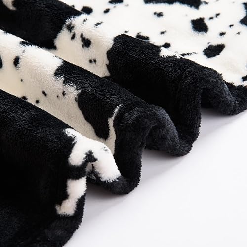 Miniatura 5 de Vessia Manta con estampado de vaca para sofá, cama, sofá, 10.58 ozm, acogedora manta con patrón de vaca blanca y negra para niños, adultos, mujeres,
