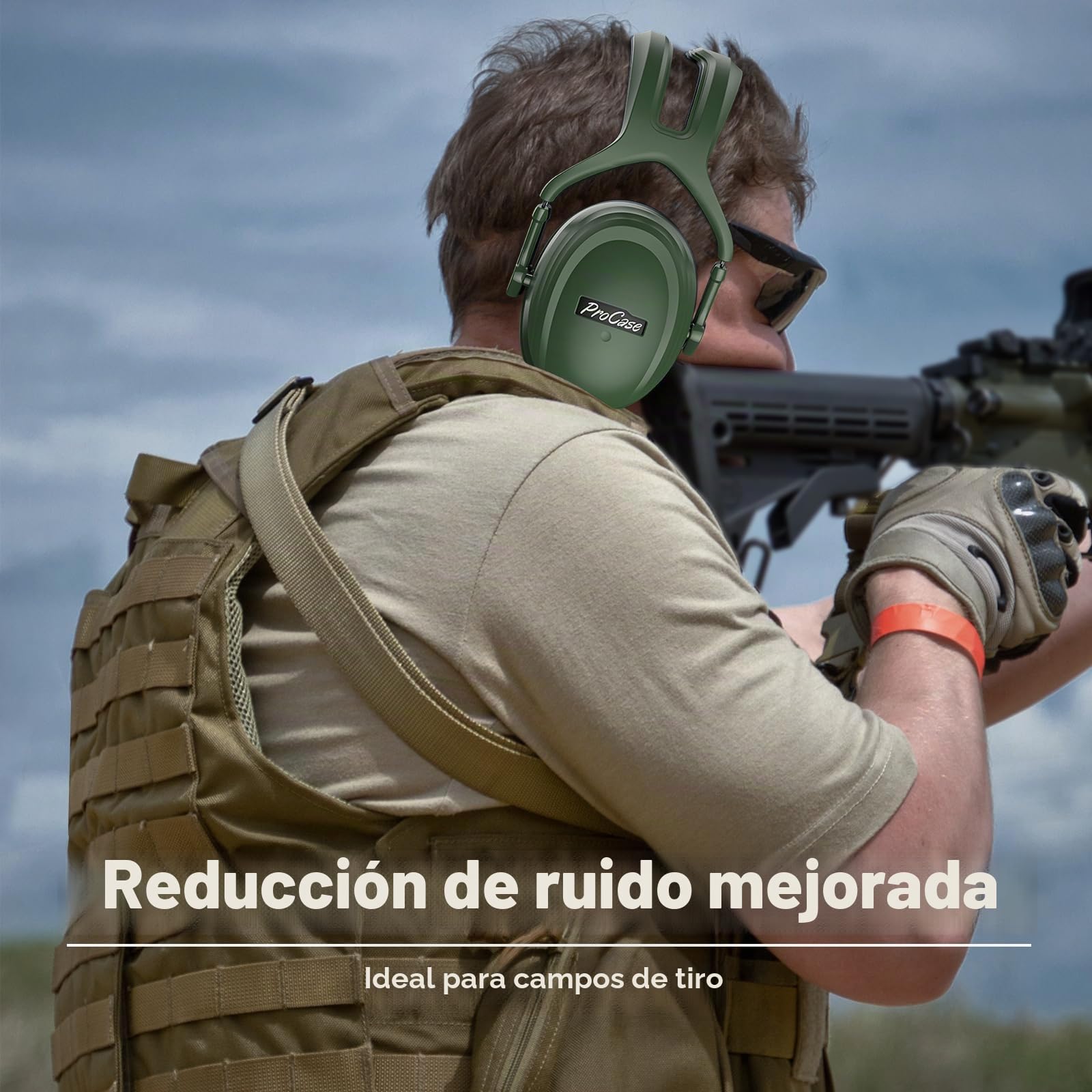 ProCase Auriculares Aislantes Extra Grandes SNR 37dB, Protección Auditiva NRR 30dB para Adultos, Reducción de Ruido, Ajuste Amplio y Cómodos