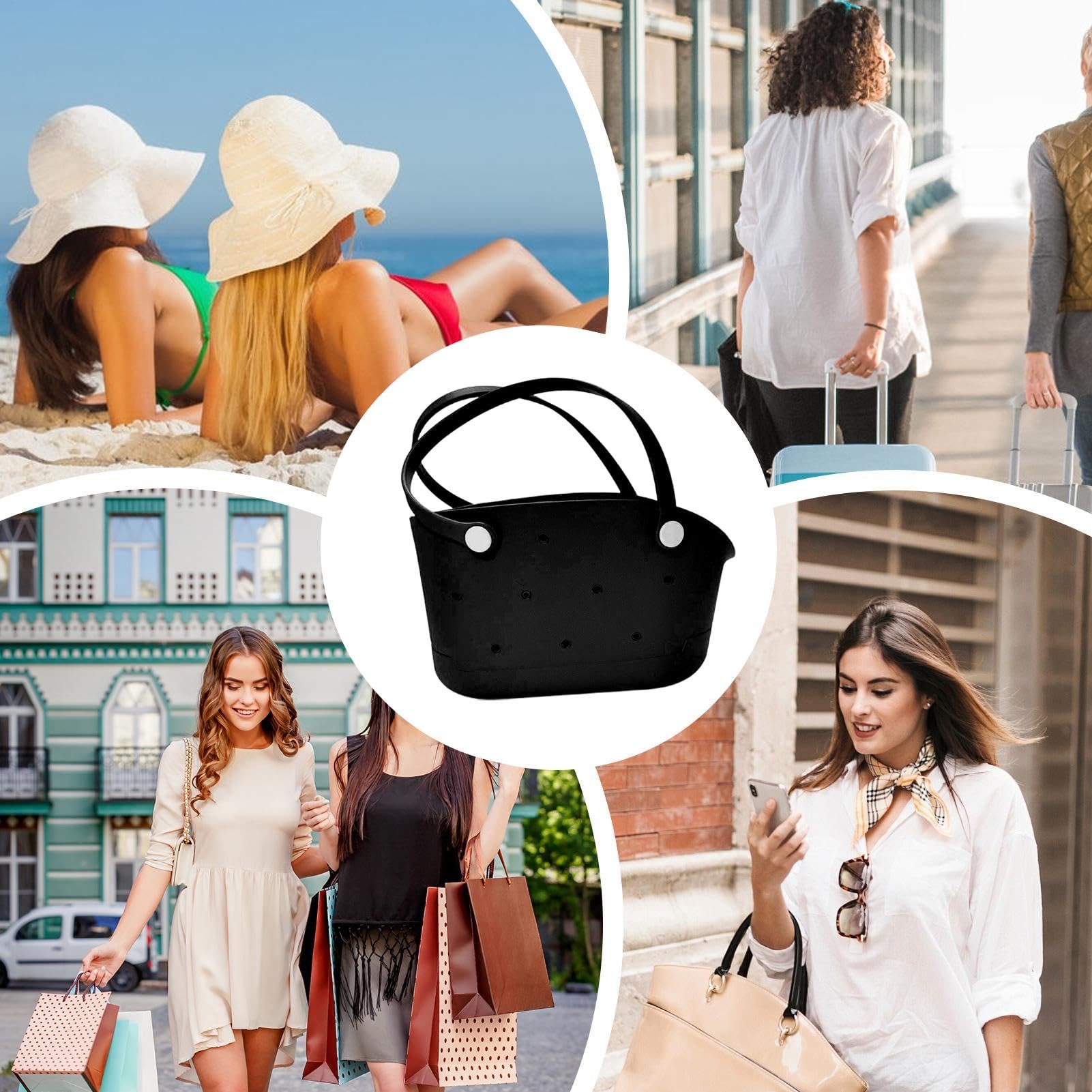 Bolsa de playa de goma, bolsa de playa pequeña, resistente a la arena y lavable, accesorios de viaje portátiles para hombres y mujeres