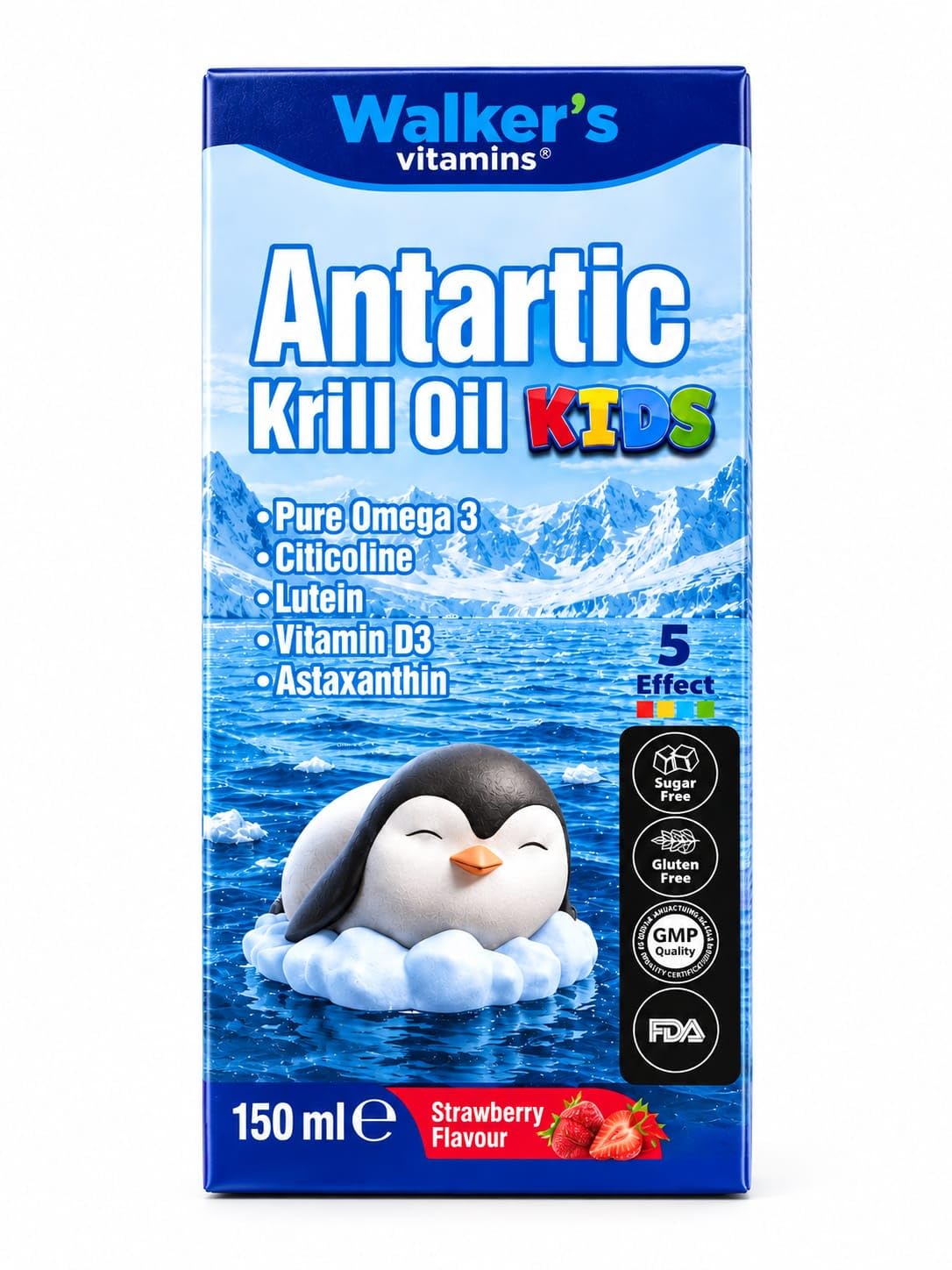 Walker's Vitamins Krill Oil Balık Yağı, Odaklanma, Büyüme, Omega 3,Stikolin Epa, Dha İçeren…