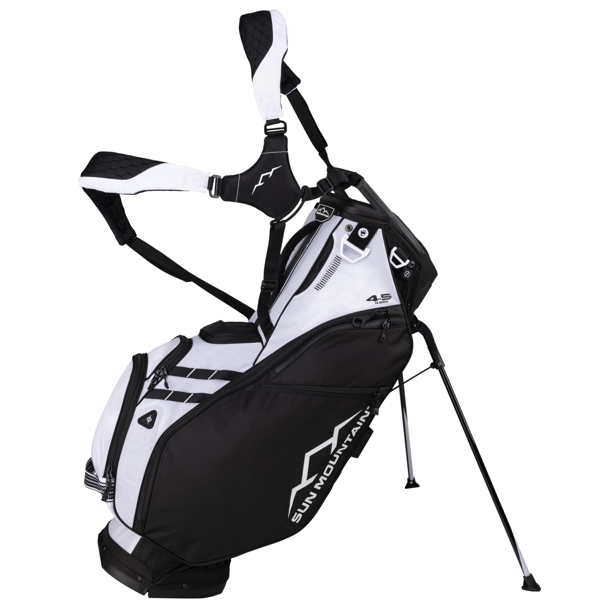Photo 1 of Sun Mountain Men's Eclipse 4.5 Lightweight VLO Hybrid Stand Golf Bag, 14-Way Top, 2025 Model, Black White