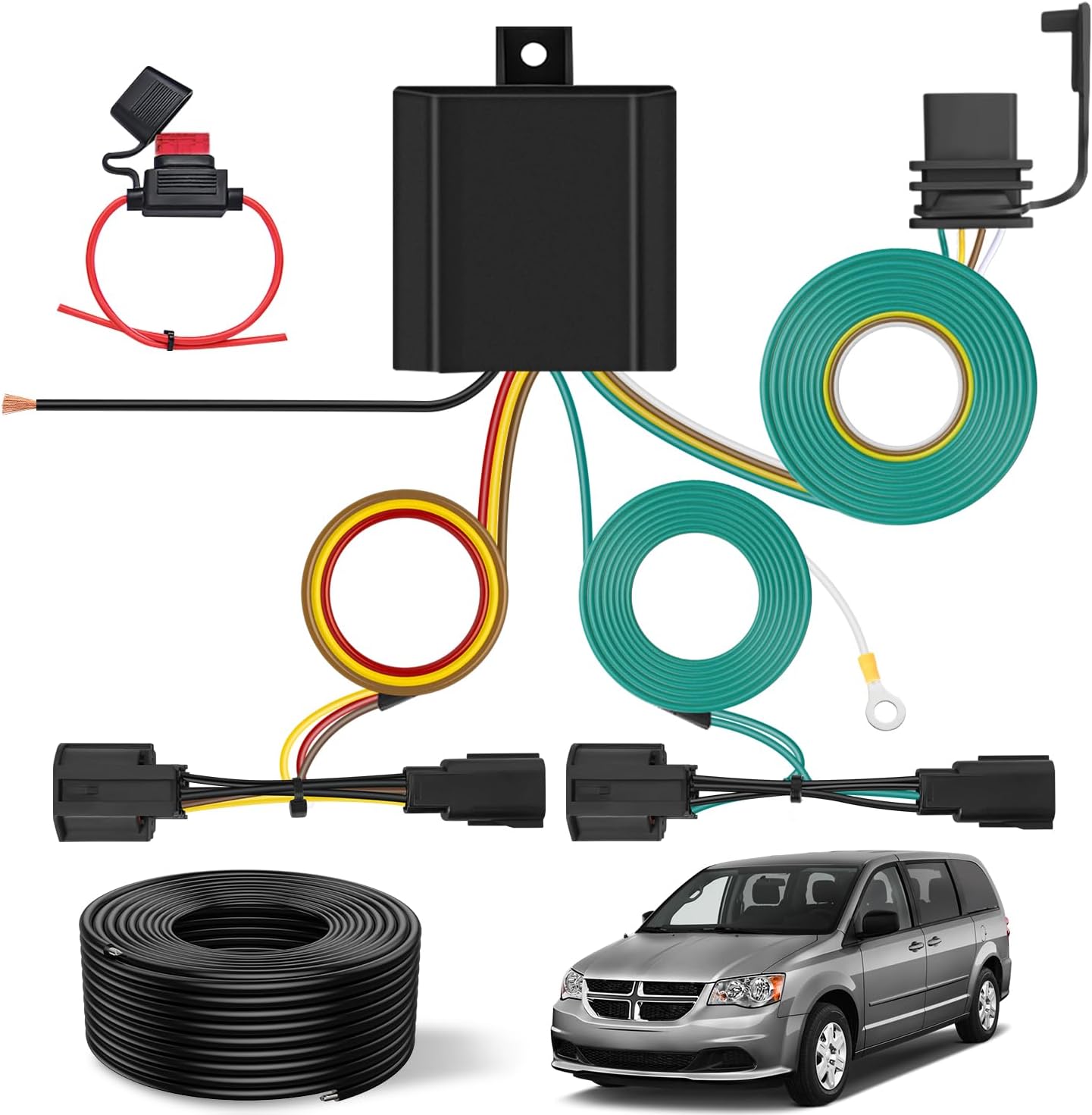 Nilight 4 Pin Trailer Wiring Harness Kit for Dodge Grand Caravan