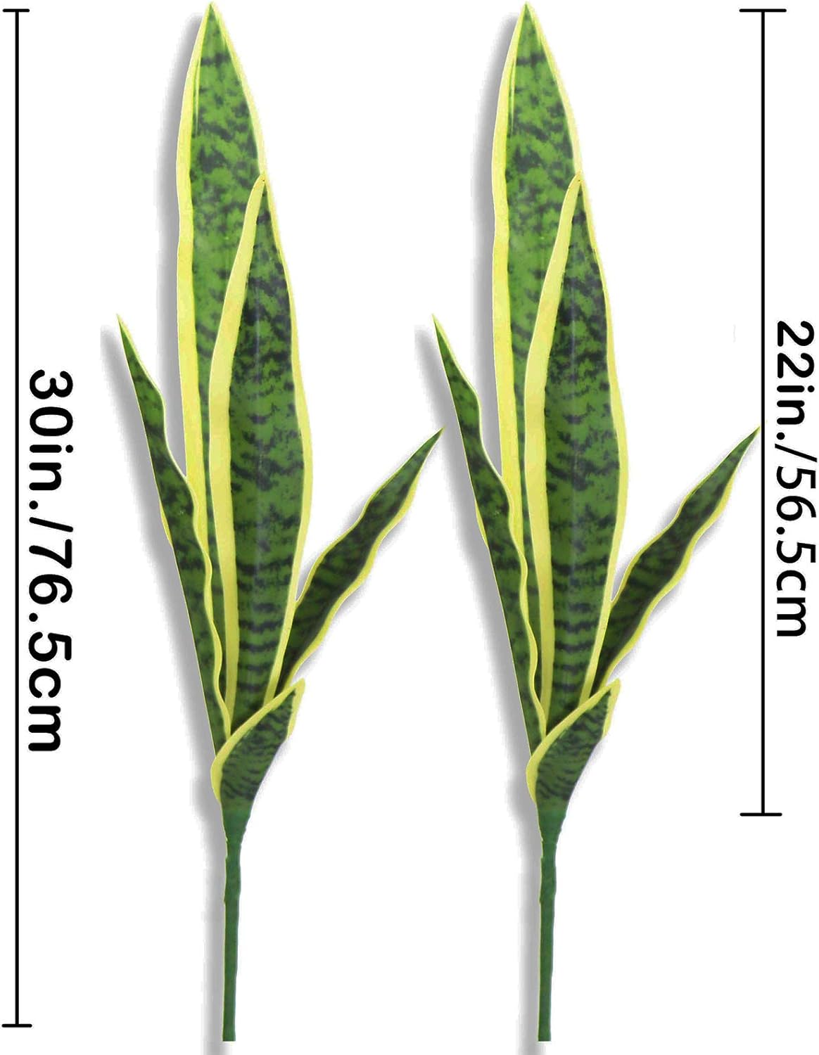 Ollain 4 PCS Artificial Sansevieria Plants 30 Inch Tall Fake Snake Faux Plant for Indoor and Outdoor Home Garden Office Store Decoration (Yellow Edge) - Image 2