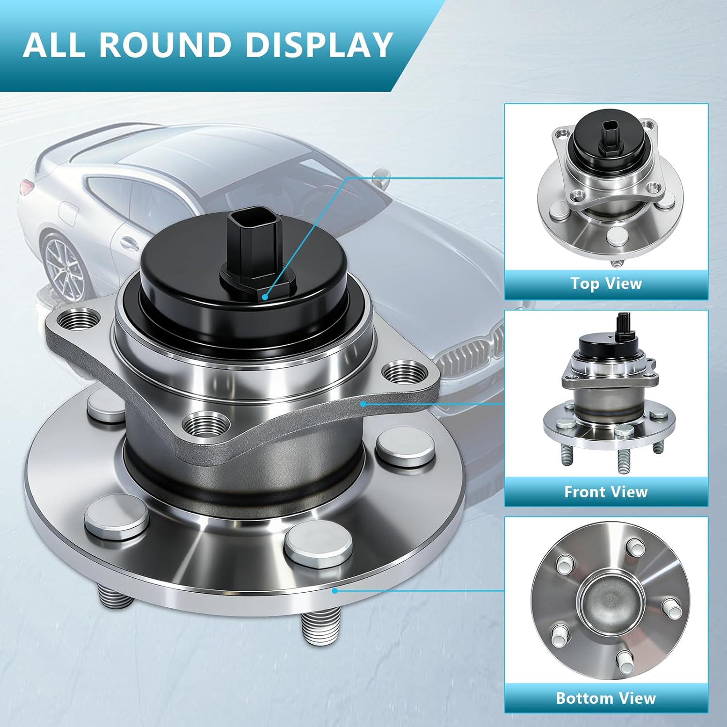 512403 Rear Wheel Hub & Bearing Assembly fit for Toyota Corolla 2009-2019/Matrix 09-14, Pontiac Vibe 2009-10 w ABS 5 Lugs 2Pack