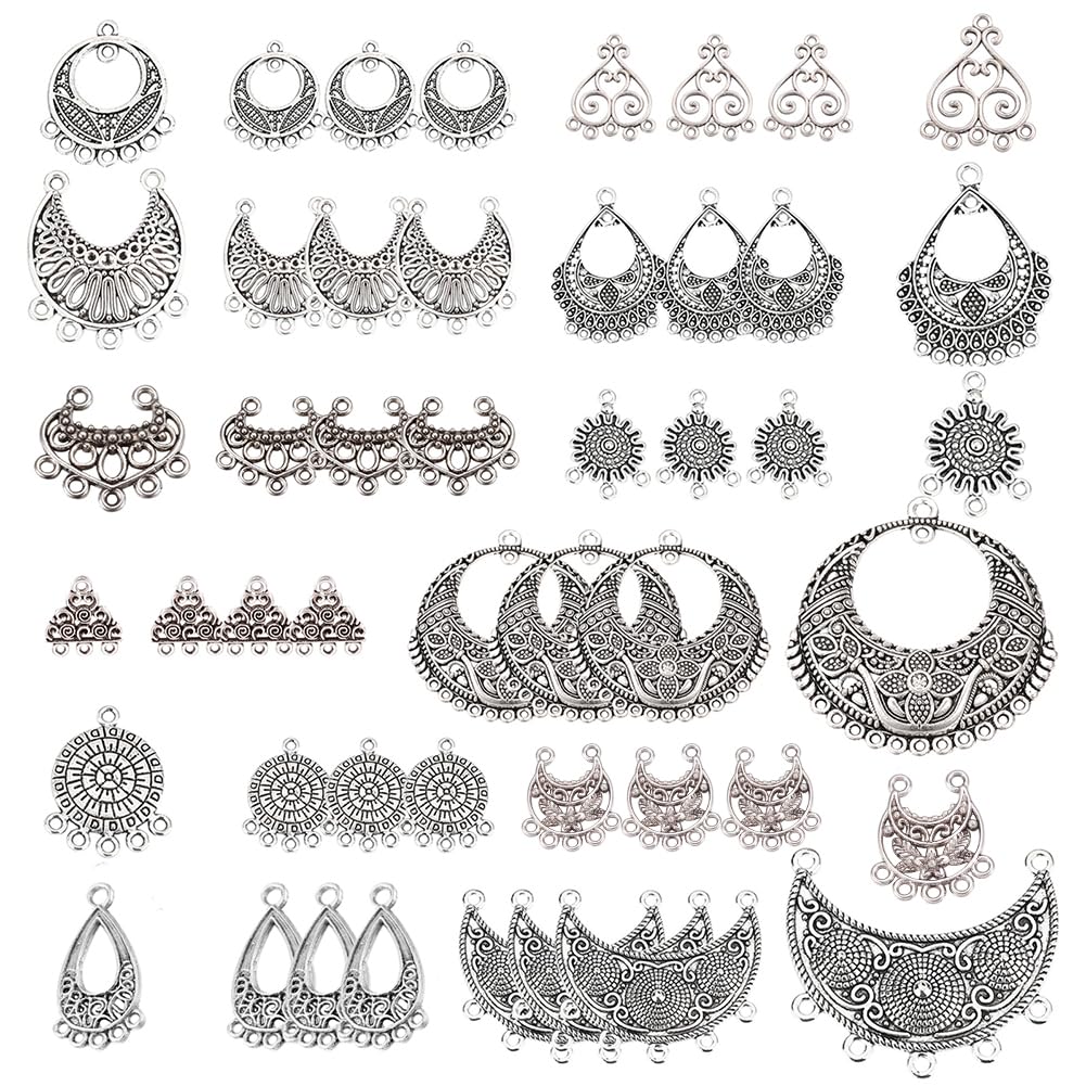 SUNNYCLUE Kit 48 Pezzi Connettori Tibetani In Lega Bronzo Antico – Per Creazione Gioielli Fai-da-Te