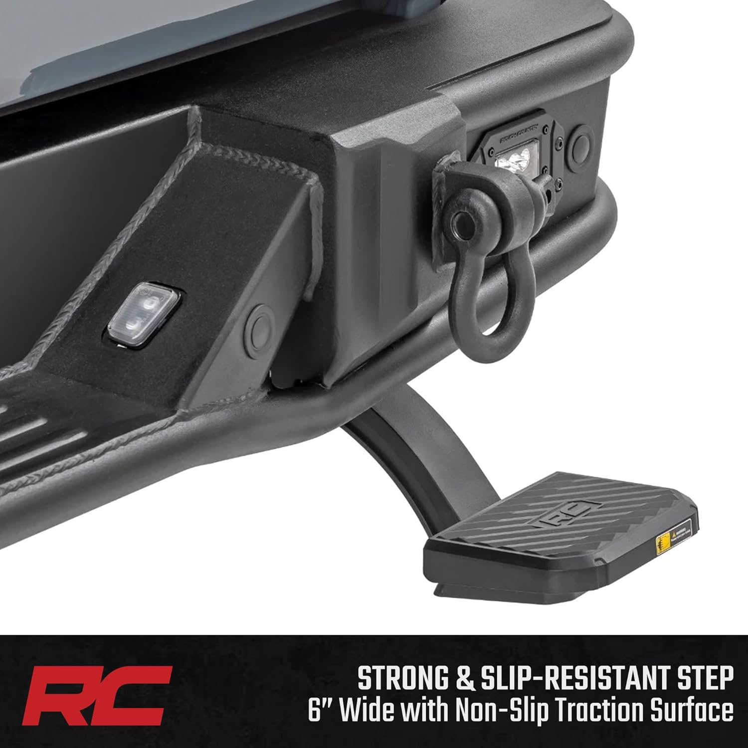 Rough Country Retractable Bed Step for Jeep Gladiator JT (2020–2025) - Manual Tailgate Drop Step, 6" Non-Slip Step Surface, Bolt-On Install