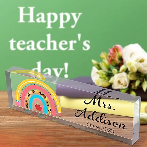 Miniatura 6 de Placa de nombre personalizada para escritorio de regalos para profesores, placa con nombre personalizada para escritorios, placa de escritorio