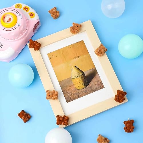 Miniatura 5 de Deekin 36 piezas de oso pequeño flocado de peluche en miniatura a granel de 1 pulgada para decoración de baby shower, fiesta de cumpleaños, bolsa