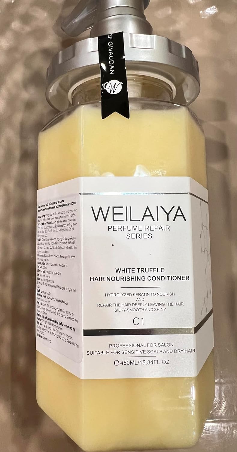 Weilaiya White Truffle Hair Repair Shampoo 450mL & Conditioner 450mL Set | Deep Moisturizer | Anti-Aging | Oil Control/Rose Essence Pure Fragrance Hair Care Oil 1.41fl Oz
