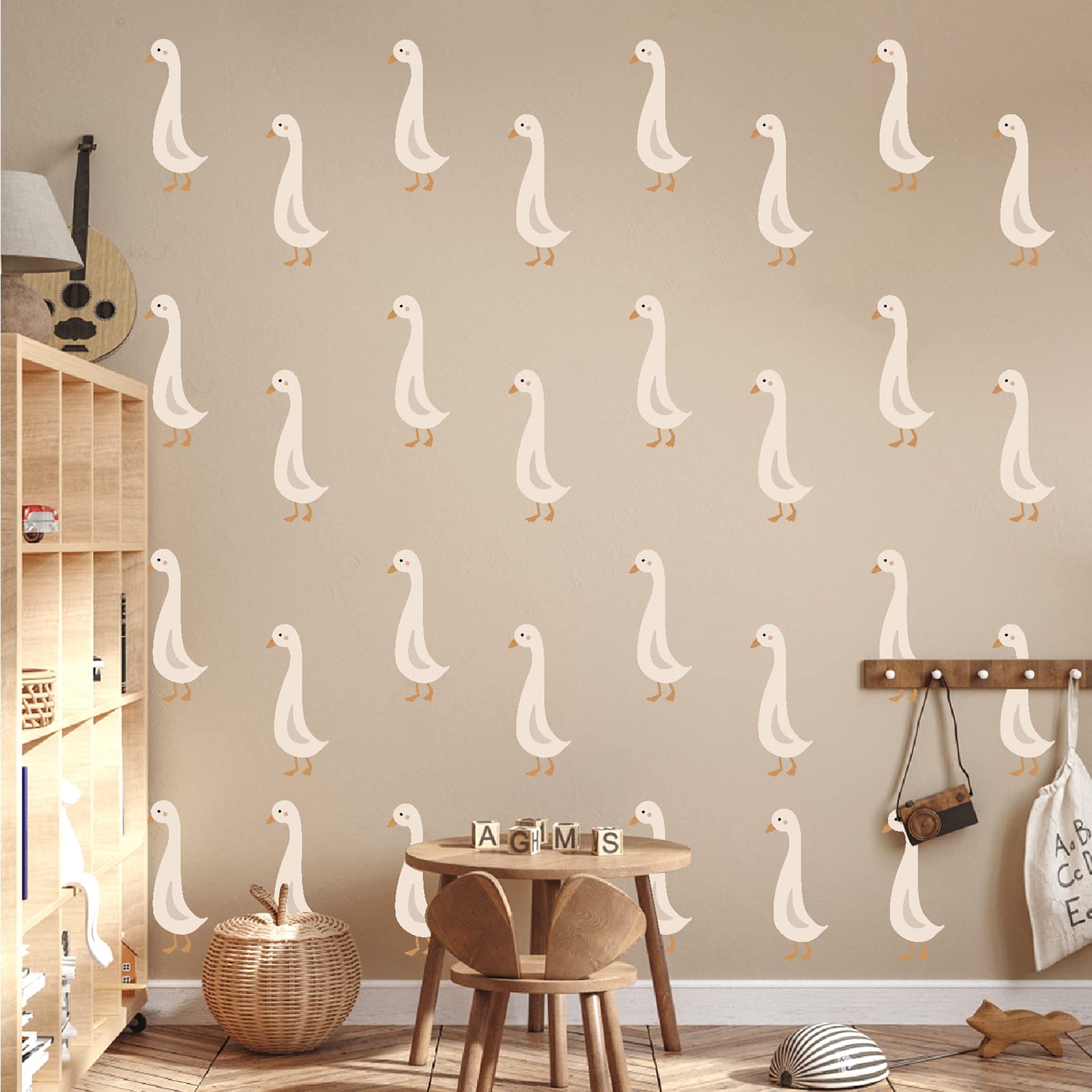 Cute Geese Wall Stickers Peel and Stick Goose Decals Funny Animal Stickers Duck Decals for Wall Removable Boho Neutral Stickers Small Duck Decal for