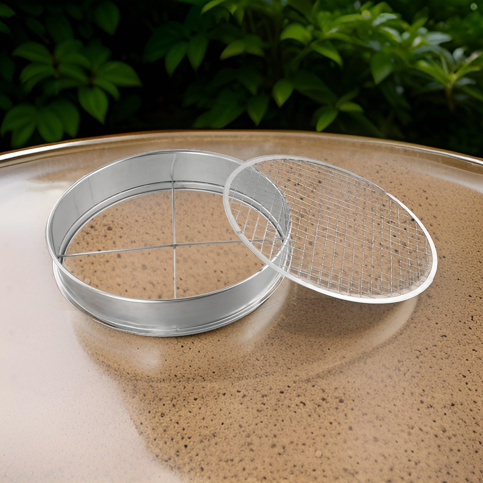 Kompostsieb 30cm 5-teilig für Gemüsebeete | 5 Wechsel-Einsätze, 3-12mm Maschen, ideal für feine Blumenerde, Kompostfilterung, Zeitersparnis